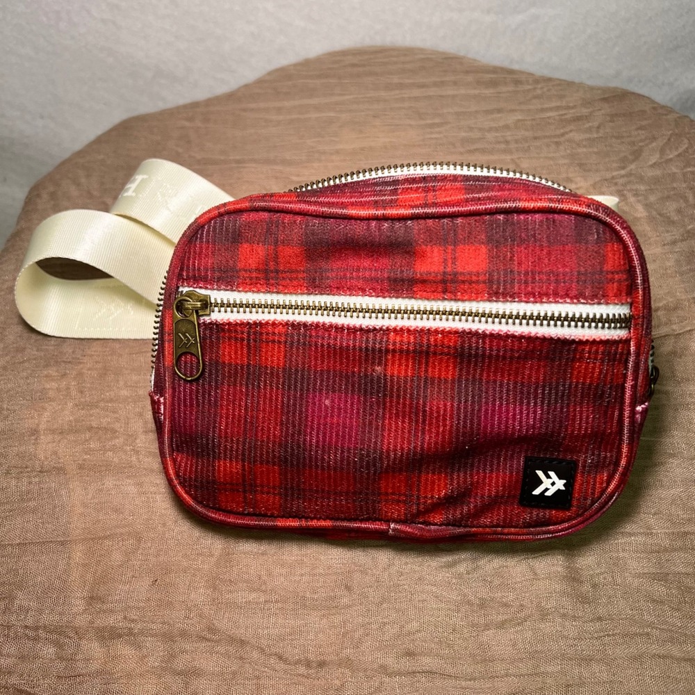 Thread Wallets Rosewood Red Plaid Crossbody Belt Bag Fanny Pack Adjustable Strap